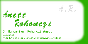 anett rohonczi business card